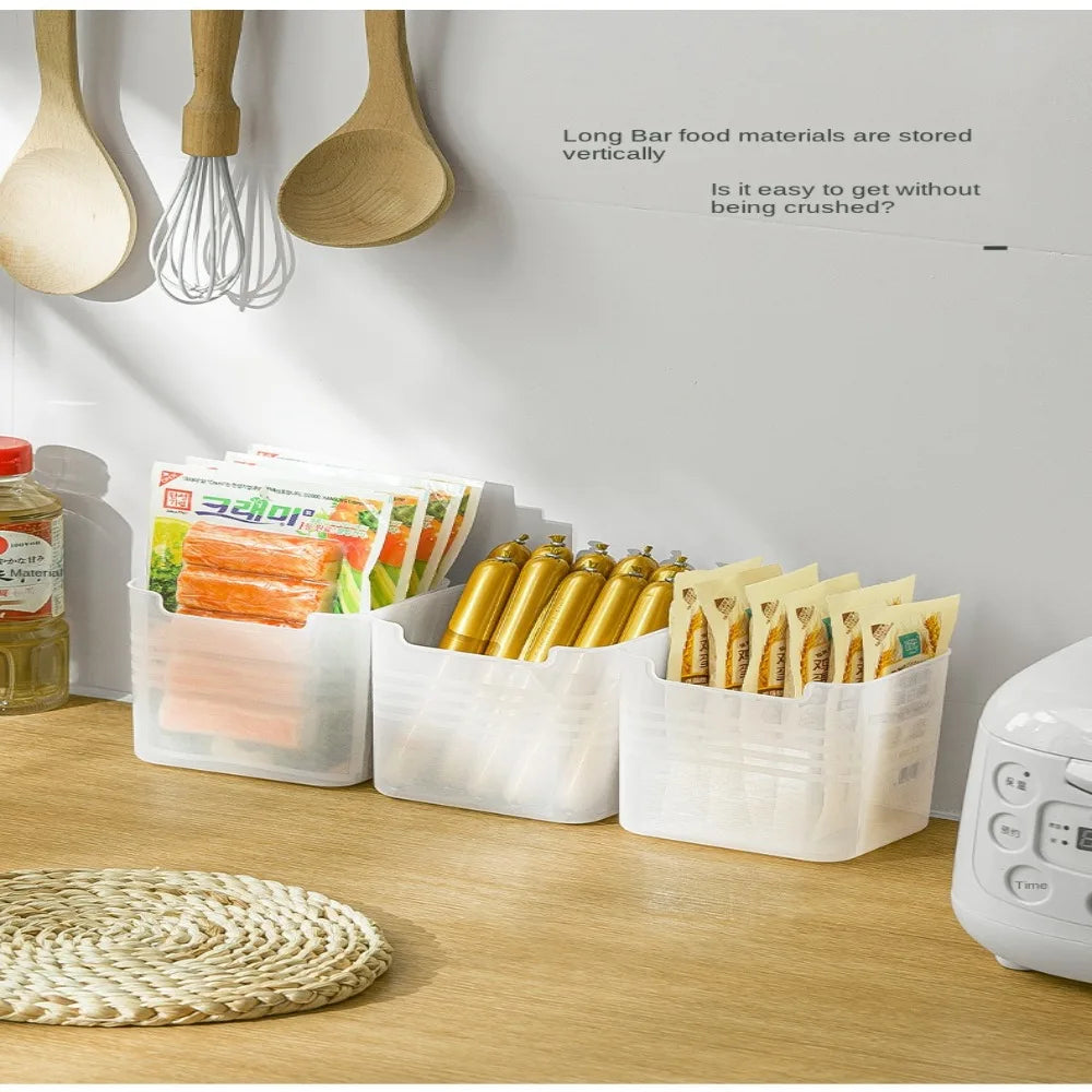 Plastic Refrigerator Organizer Bin Stackable Door Organizer Food Fresh Box Transparent Pantry Container Bins Shelf Basket
