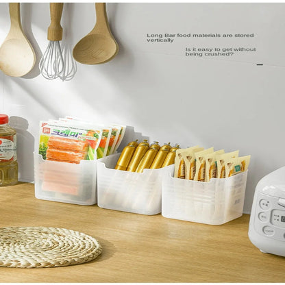Plastic Refrigerator Organizer Bin Stackable Door Organizer Food Fresh Box Transparent Pantry Container Bins Shelf Basket