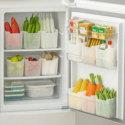 Plastic Refrigerator Organizer Bin Stackable Door Organizer Food Fresh Box Transparent Pantry Container Bins Shelf Basket