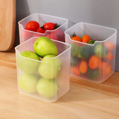 Plastic Refrigerator Organizer Bin Stackable Door Organizer Food Fresh Box Transparent Pantry Container Bins Shelf Basket